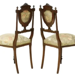 1800's Side French Louis XVI Style Carved Floral Upholstered Chairs- Set Of 6 -chairish shop 1800s side french louis xvi style carved floral upholstered chairs set of 6 0135