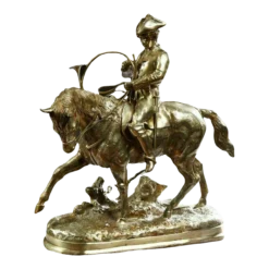 1800's "The Leader Of The Hunt" Bronze Sculpture After Antoine Louis Barye (1796-1875)
