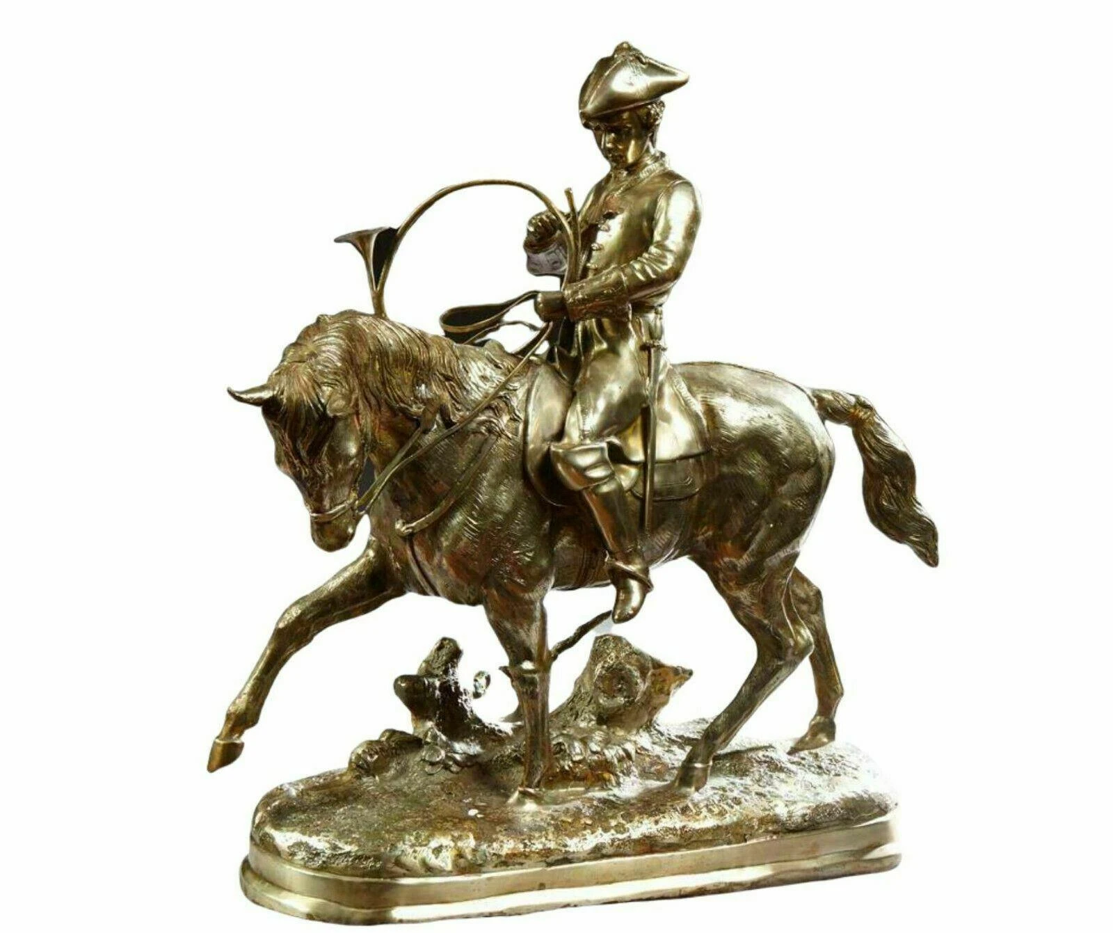 1800's "The Leader Of The Hunt" Bronze Sculpture After Antoine Louis Barye (1796-1875) 4 1800's "The Leader Of The Hunt" Bronze Sculpture After Antoine Louis Barye (1796-1875) - Image 4