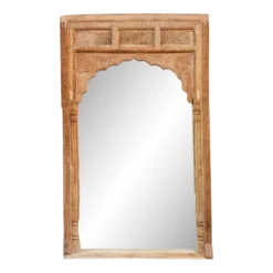 1800's Very Tall Raj Arch Indian Floor Mirror