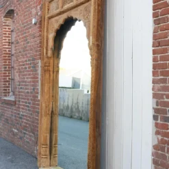 1800's Very Tall Raj Arch Indian Floor Mirror -chairish shop 1800s very tall raj arch indian floor mirror 4008