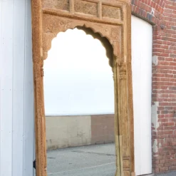 1800's Very Tall Raj Arch Indian Floor Mirror -chairish shop 1800s very tall raj arch indian floor mirror 5275