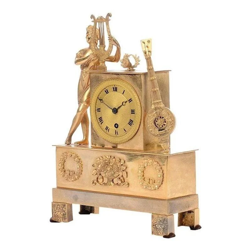 1820's French Pons A St. Nicholas Rouen Gilt Mantel Clock 2 1820's French Pons A St. Nicholas Rouen Gilt Mantel Clock - Image 2