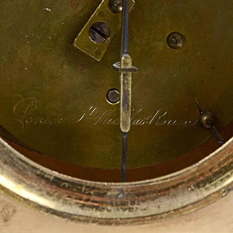 1820's French Pons A St. Nicholas Rouen Gilt Mantel Clock 8 1820's French Pons A St. Nicholas Rouen Gilt Mantel Clock - Image 8