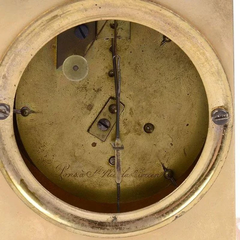 1820's French Pons A St. Nicholas Rouen Gilt Mantel Clock 7 1820's French Pons A St. Nicholas Rouen Gilt Mantel Clock - Image 7