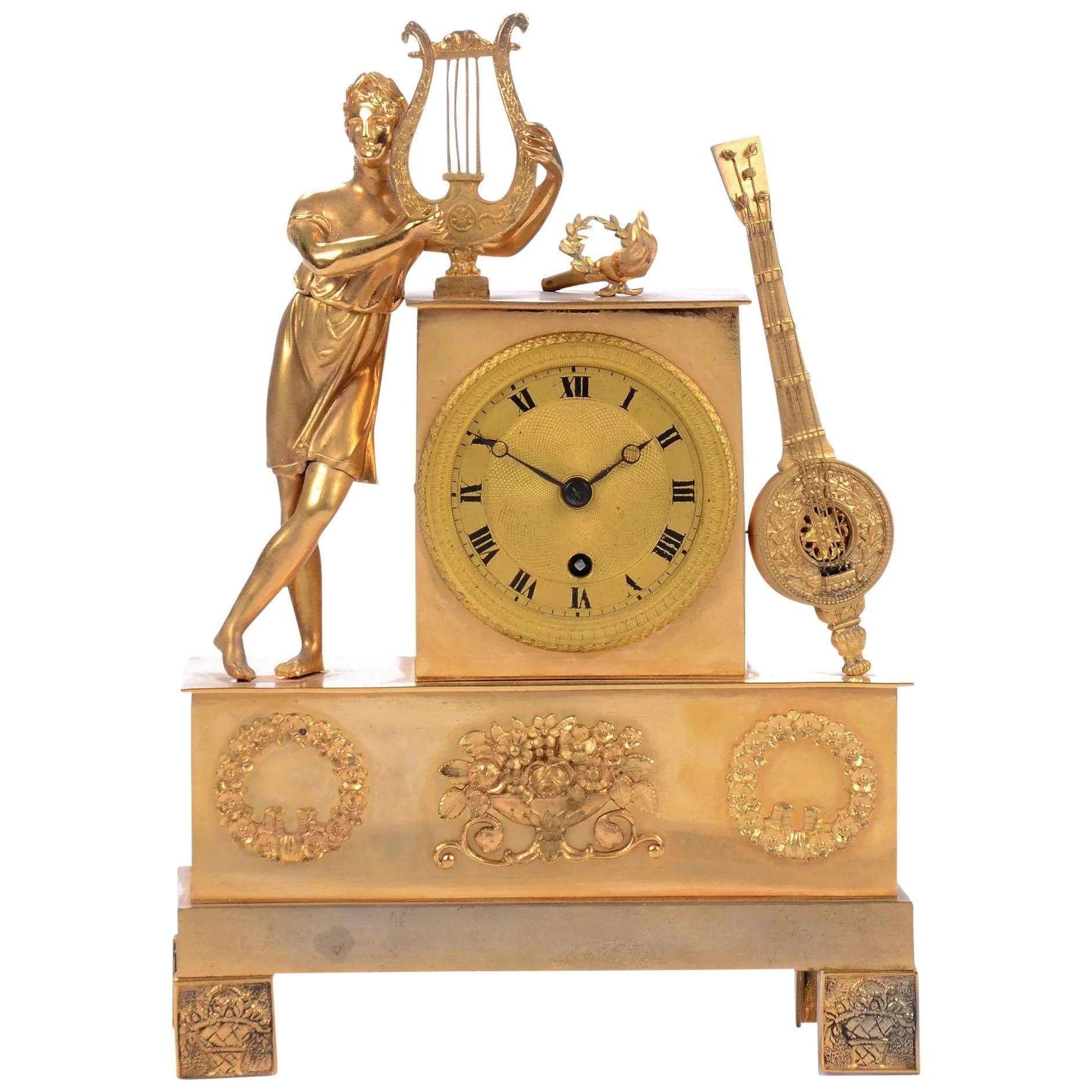 1820's French Pons A St. Nicholas Rouen Gilt Mantel Clock 9 1820's French Pons A St. Nicholas Rouen Gilt Mantel Clock - Image 9