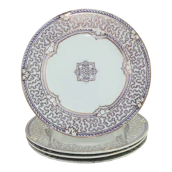 1850's Charles Meigh & Sons Vermicelli Pottery Plates, Set Of 4