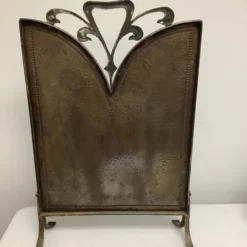 1890's Arts & Crafts Hammered Copper Fireplace Screen -chairish shop 1890s arts and crafts hammered copper fireplace screen 7401 scaled