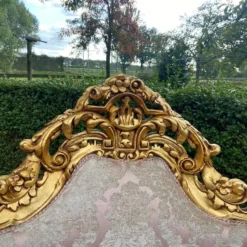 1900's French Louis Xvi Bergere Chairs In Gold Leaf And Pink Pale Damask-A Pair -chairish shop 1900s french louis xvi bergere chairs in gold leaf and pink pale damask a pair 7080