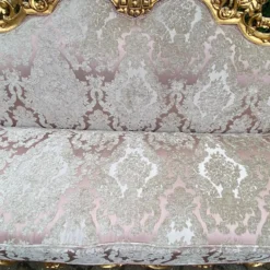 1900's French Louis Xvi Sofa Set In Gold Leaf Beech And Pale Pink Damask - 3 Pcs -chairish shop 1900s french louis xvi sofa set in gold leaf beech and pale pink damask 3 pcs 8718