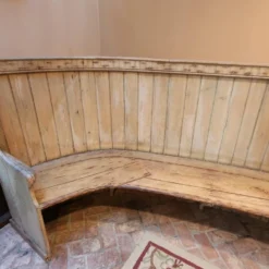 1900’s French Solid Pine Breakfast Nook Bench -chairish shop 1900s french solid pine breakfast nook bench 4191