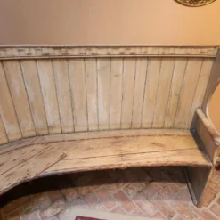 1900’s French Solid Pine Breakfast Nook Bench -chairish shop 1900s french solid pine breakfast nook bench 4365