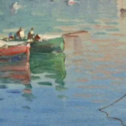 1900's Italian Bay Of Naples Oil Painting -chairish shop 1900s italian bay of naples oil painting 7398 scaled