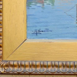 1900's Italian Bay Of Naples Oil Painting -chairish shop 1900s italian bay of naples oil painting 9238 scaled