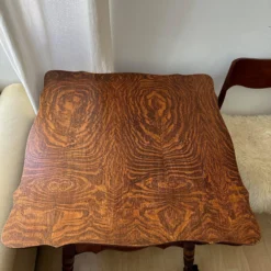 1910's Solid Oak Table With Iron Claw & Ball Foot -chairish shop 1910s solid oak table with iron claw and ball foot 2903 scaled