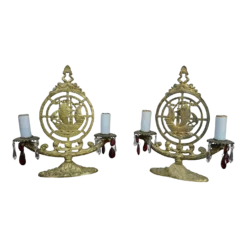 1920's Art Deco Bronze Cast Nautical Ship/ Boat Table Lamps A - Pair