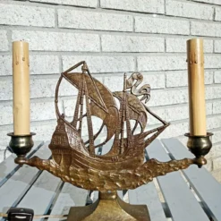 1920's Art Deco Bronze Ship/ Boat Table Lamp Style Oscar Bach -chairish shop 1920s art deco bronze ship boat table lamp style oscar bach 7783