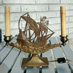 1920's Art Deco Bronze Ship/ Boat Table Lamp Style Oscar Bach -chairish shop 1920s art deco bronze ship boat table lamp style oscar bach 8372