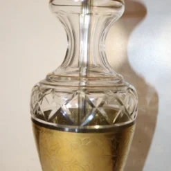 1920's Art Deco Josef Hoffmann Wiener Werkstatte Art Glass With Gilt Floral Banding Table Lamp -chairish shop 1920s art deco josef hoffmann wiener werkstatte art glass with gilt floral banding table lamp 5697