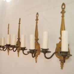1920's Brass Sconces - Set Of 4 -chairish shop 1920s brass sconces set of 4 7086