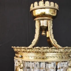 1920's Bronze And Crystal Light -chairish shop 1920s bronze and crystal light 4723