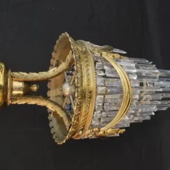 1920's Bronze And Crystal Light -chairish shop 1920s bronze and crystal light 6556