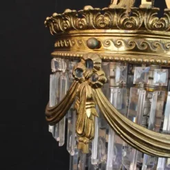 1920's Bronze And Crystal Light -chairish shop 1920s bronze and crystal light 7481