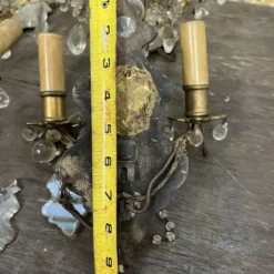 1920's French Art Deco Beveled Mirror Cut Crystal Back Bronze Wall Sconces Set Of 3 -chairish shop 1920s french art deco beveled mirror cut crystal back bronze wall sconces set of 3 0255