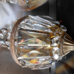 1920's French Louis XVI Style Bronze/ Cut Cascading Crystal W/ Bronze Wall Sconces Set Of 4 -chairish shop 1920s french louis xvi style bronze cut cascading crystal w bronze wall sconces set of 4 4151