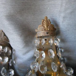 1920's French Louis XVI Style Bronze/ Cut Cascading Crystal W/ Bronze Wall Sconces Set Of 4 -chairish shop 1920s french louis xvi style bronze cut cascading crystal w bronze wall sconces set of 4 7623