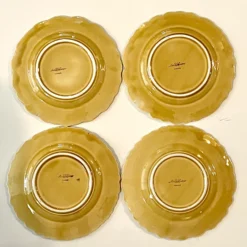 1920’s French Majolica Embossed Fruit Plates By Sarreguemines France - Set Of 4 -chairish shop 1920s french majolica embossed fruit plates by sarreguemines france set of 4 8654 scaled