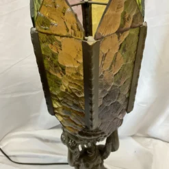 1920’s Gold Spelter Art Deco Joan Of Arc Table Lamp -chairish shop 1920s gold spelter art deco joan of arc table lamp 0914 scaled