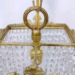 1920's Italian Brass Rim Chandelier -chairish shop 1920s italian brass rim chandelier 6936 scaled