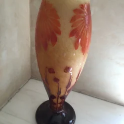 1920’s Le Verre Francais Art Glass Vase -chairish shop 1920s le verre francais art glass vase 6151 scaled