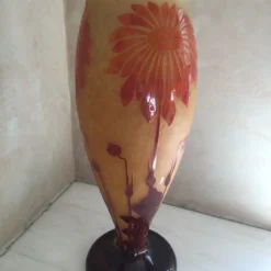 1920’s Le Verre Francais Art Glass Vase -chairish shop 1920s le verre francais art glass vase 6450 scaled