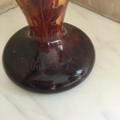 1920’s Le Verre Francais Art Glass Vase -chairish shop 1920s le verre francais art glass vase 9509 scaled