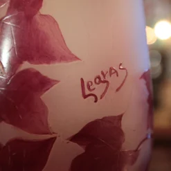 1920's Legras French Art Nouveau Cameo Glass Vase, Rubis Signed -chairish shop 1920s legras french art nouveau cameo glass vase rubis signed 6496 scaled