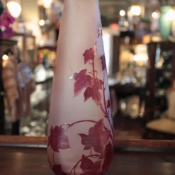 1920's Legras French Art Nouveau Cameo Glass Vase, Rubis Signed -chairish shop 1920s legras french art nouveau cameo glass vase rubis signed 8091