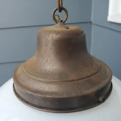 1920's Schoolhouse Light Fixture Opal Glass Shade Globe -chairish shop 1920s schoolhouse light fixture opal glass shade globe 1741 scaled