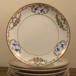 1920's Set Of 6 Decorative Hand Painted ''Nippon'' Plates With Blue Birds Marked Marked -chairish shop 1920s set of 6 decorative hand painted nippon plates with blue birds marked marked 4182 scaled