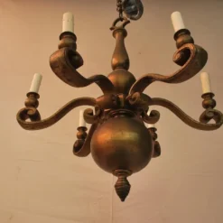 1920's Solid Brass Chandelier 14 1920's Solid Brass Chandelier -chairish shop 1920s solid brass chandelier 2350