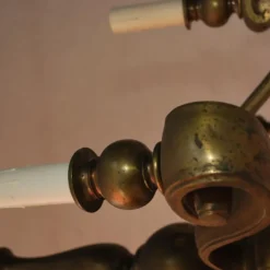 1920's Solid Brass Chandelier 12 1920's Solid Brass Chandelier -chairish shop 1920s solid brass chandelier 2507