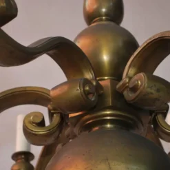 1920's Solid Brass Chandelier 13 1920's Solid Brass Chandelier -chairish shop 1920s solid brass chandelier 3588