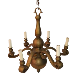 1920's Solid Brass Chandelier