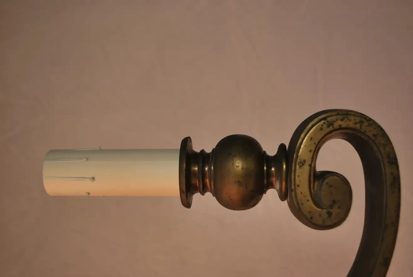 1920's Solid Brass Chandelier 3 1920's Solid Brass Chandelier - Image 3