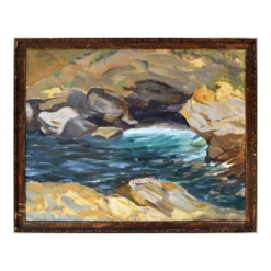 1930's Abstracted Landscape Water On The Rocks - By Leslie Bruner Wulff