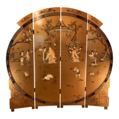 1930's Art Deco 4-Panel Folding Chinese Screen