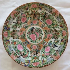 1930's Chinese Rose Medallion Porcelain Dessert Plates - 6 Available -chairish shop 1930s chinese rose medallion porcelain dessert plates 6 available 1591