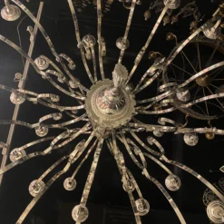 1930’s English Silver Plated Chandelier -chairish shop 1930s english silver plated chandelier 1886 scaled