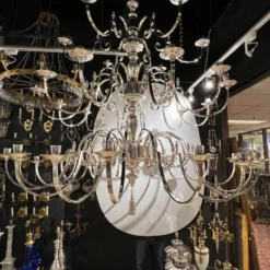 1930’s English Silver Plated Chandelier -chairish shop 1930s english silver plated chandelier 3139